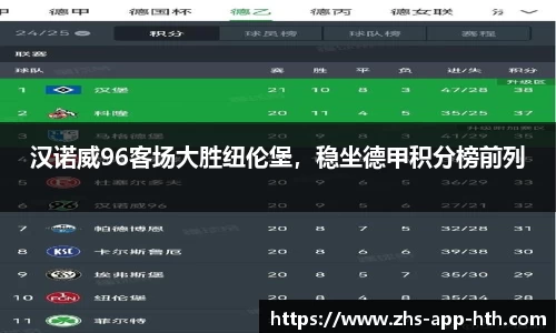 汉诺威96客场大胜纽伦堡，稳坐德甲积分榜前列